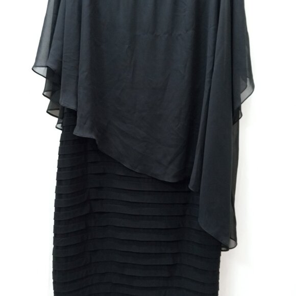 Scarlett Black Sleeveless Dress  with Sheer Shawl Size 18 - Picture 6 of 11